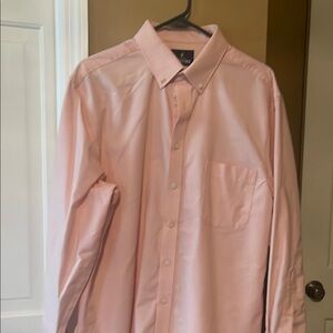 Stafford Orange and White Dress Shirt Satin Finish